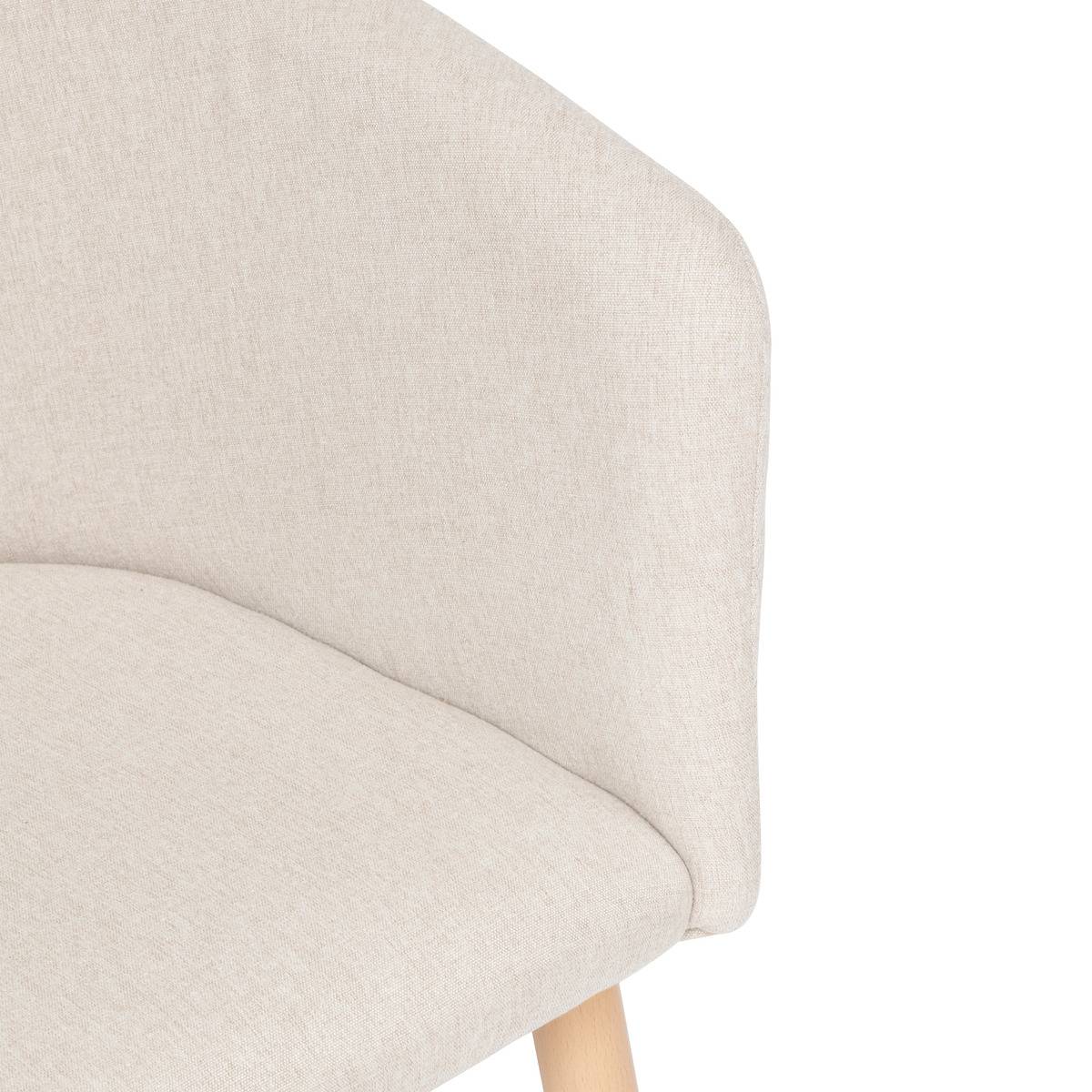 Fauteuil en velours matelassé MARLO beige, ATMOSPHERA