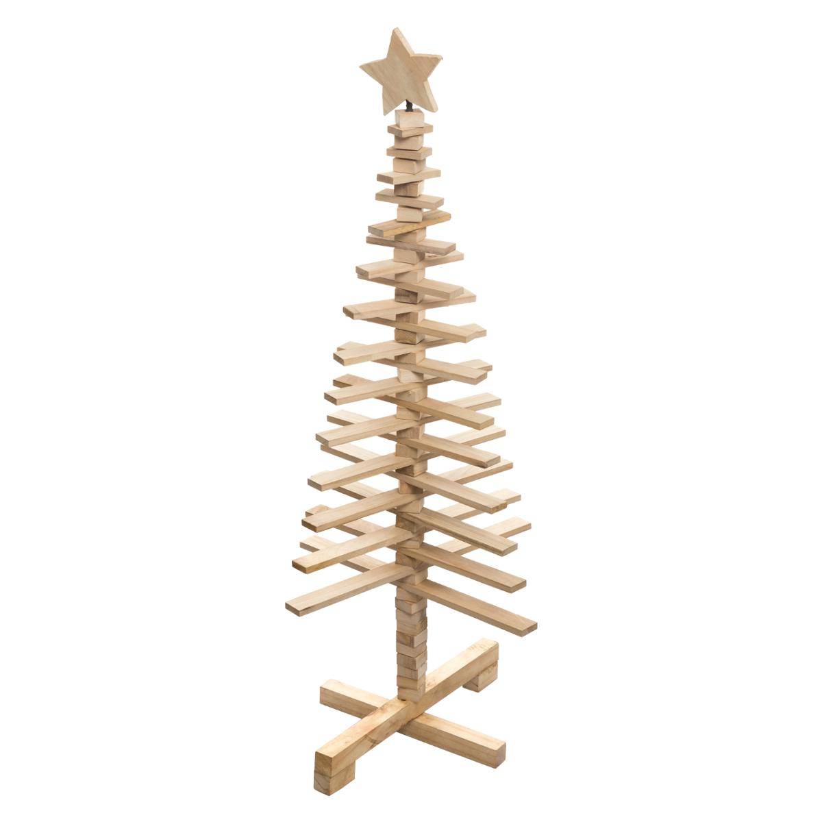Sapin articulé 120 cm bois LAMEL marron, FEERIC LIGHTS & CHRISTMAS