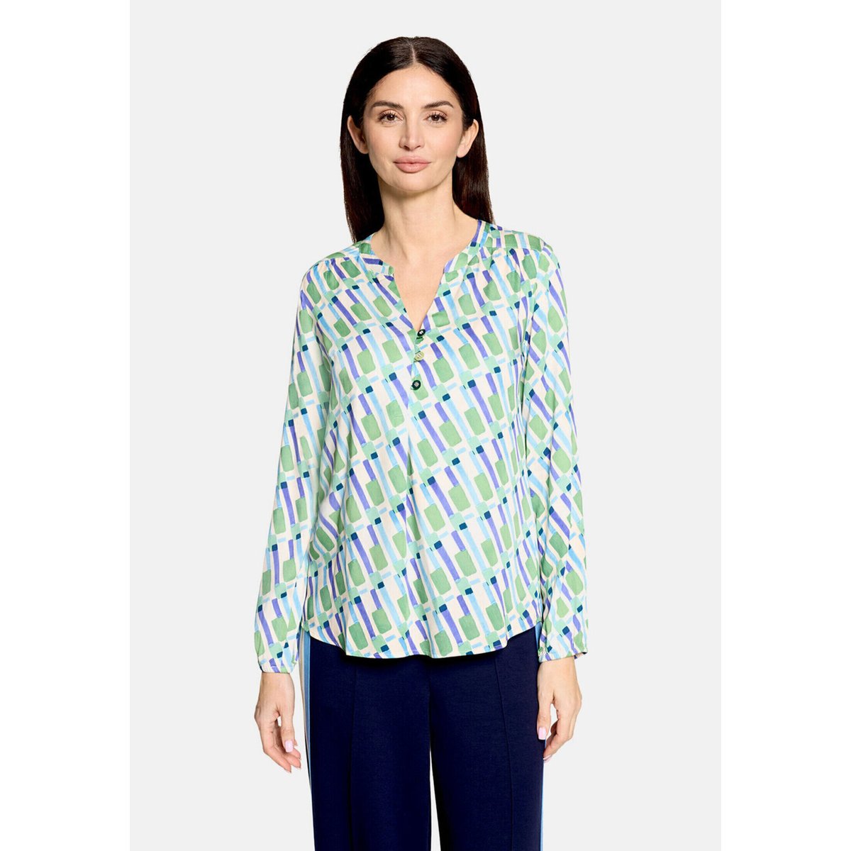 Blouse casual à boutons green/blue, CARTOON