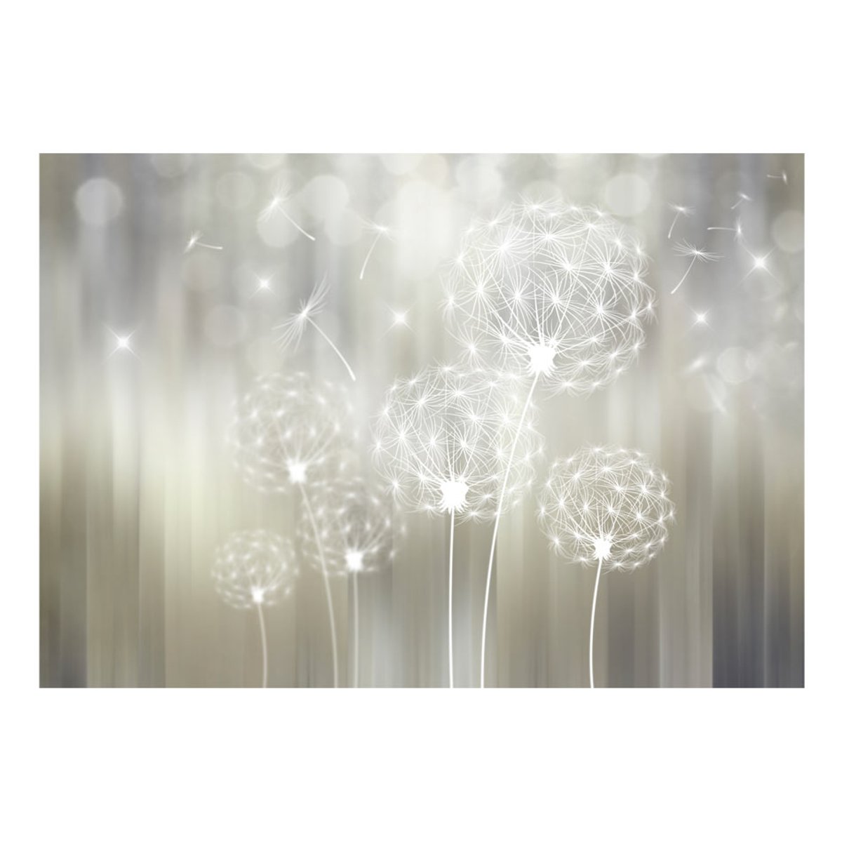 Papier peint intissé panoramique Fleurs Gift of the Sun gris / argent, EDEN