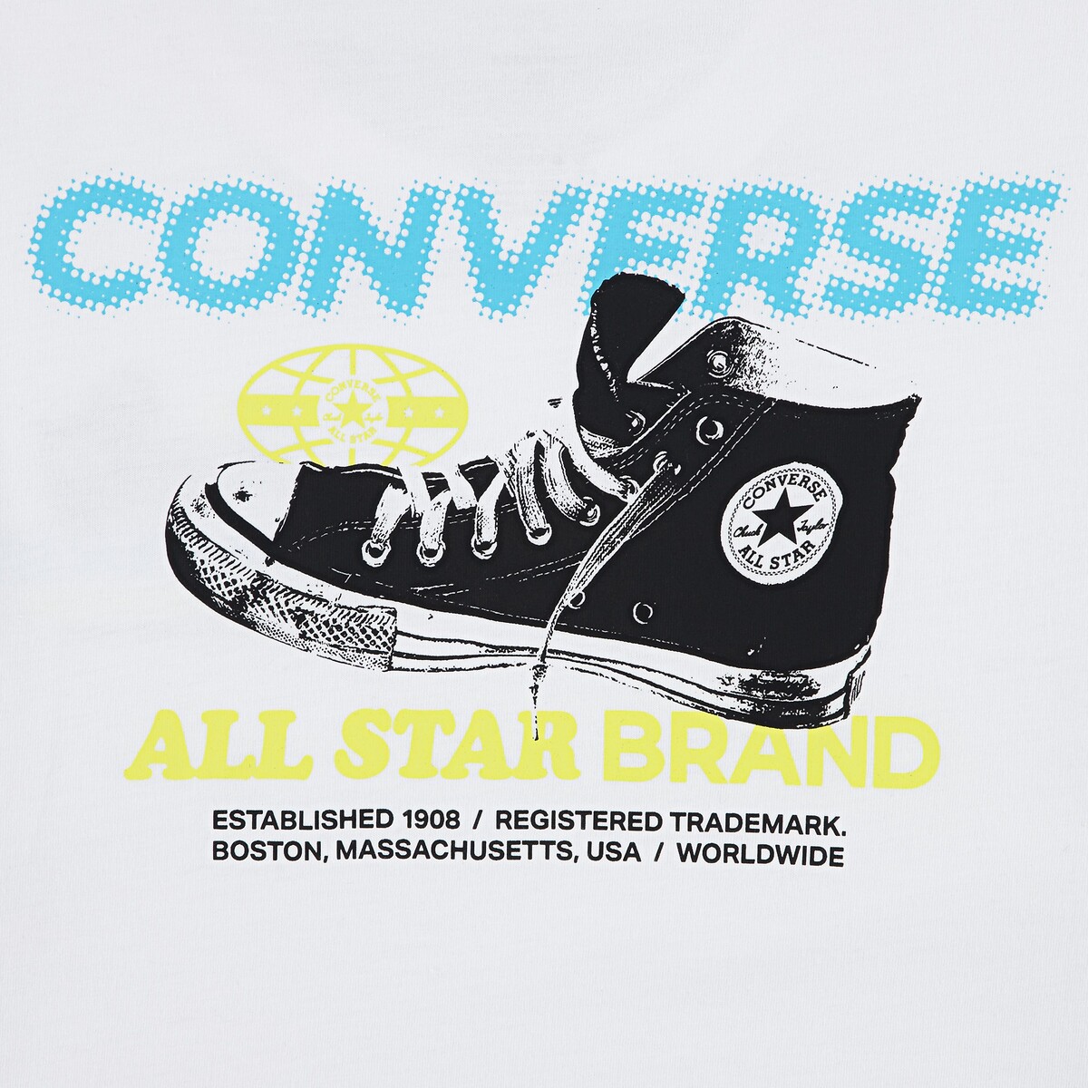 T-shirt korte mouwen, logo op de borst wit, CONVERSE