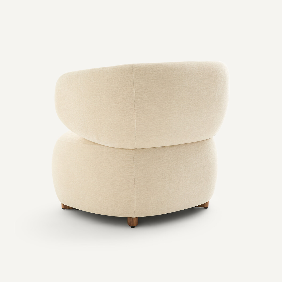 Fauteuil en velours reliefé, MODALIE, design Emmanuel Gallina ecru, EMMANUEL GALLINA X AM.PM
