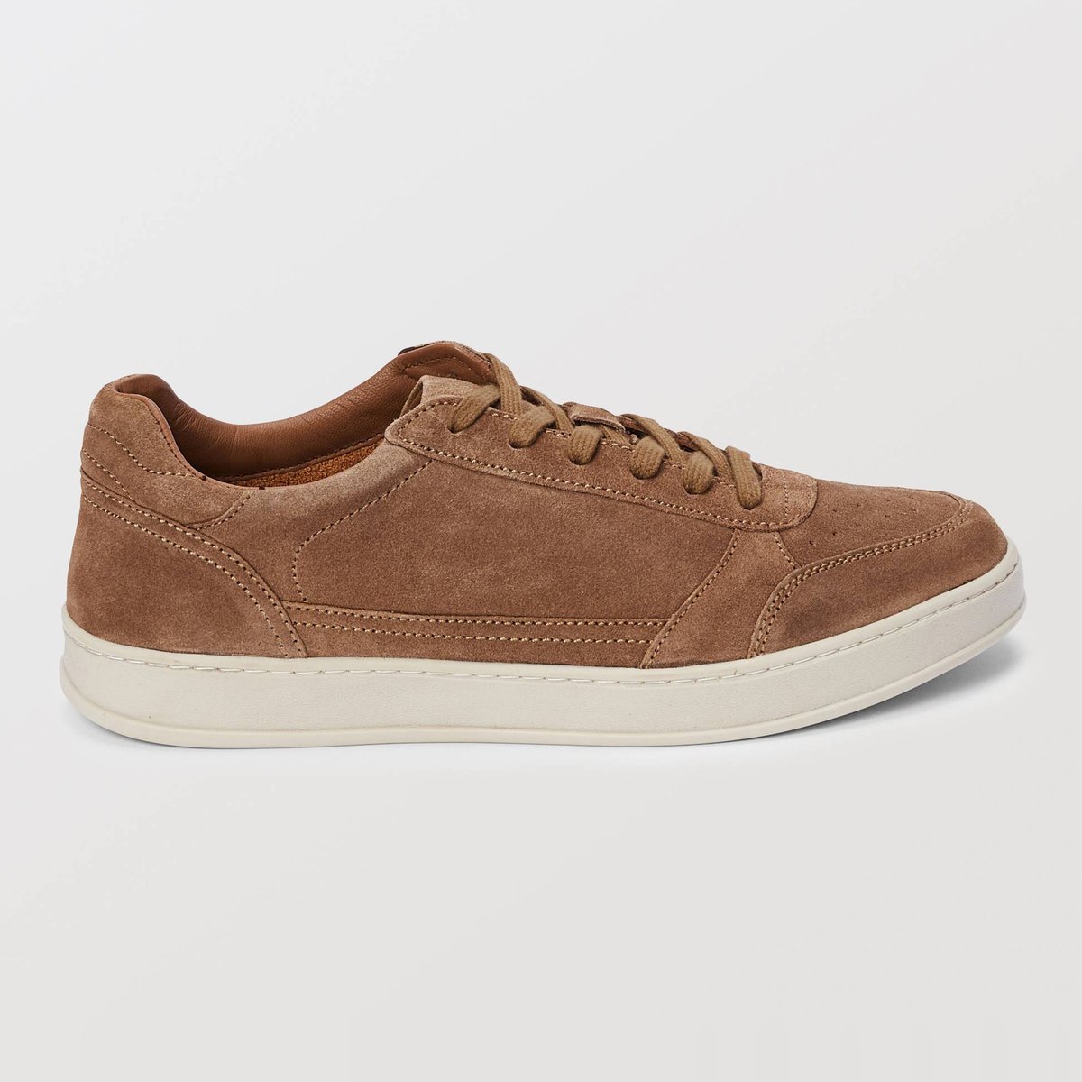 Baskets en cuir camel, MONOPRIX
