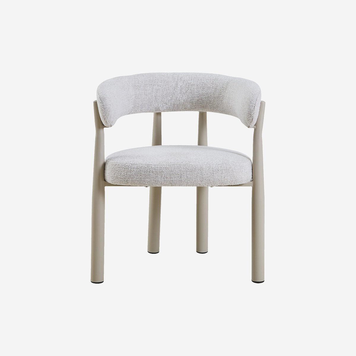 Lot de 2 chaises en tissu et métal crème avec accoudoirs BRYNE ivoire, HABITAT