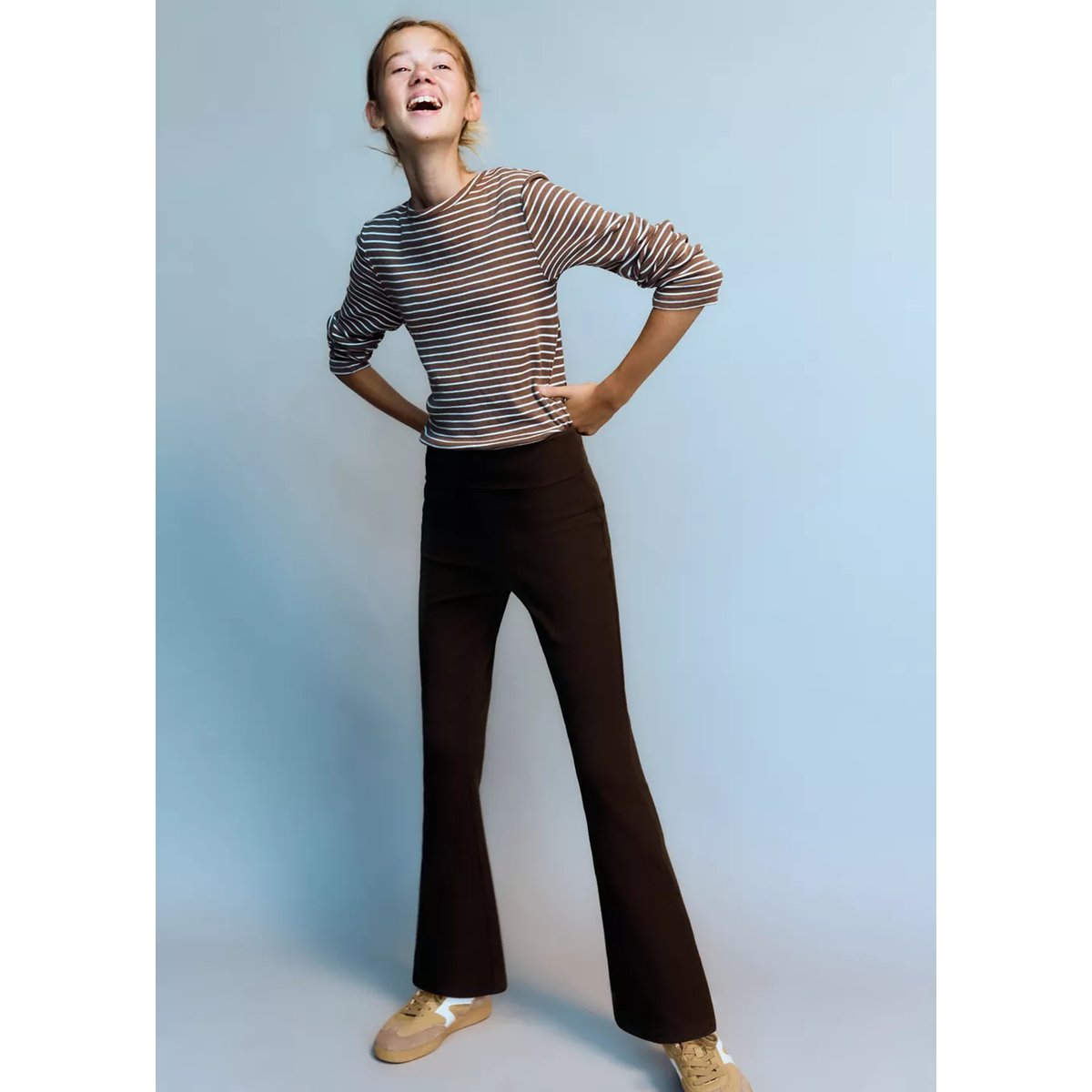 Leggings taille retournée marron, MANGO KIDS