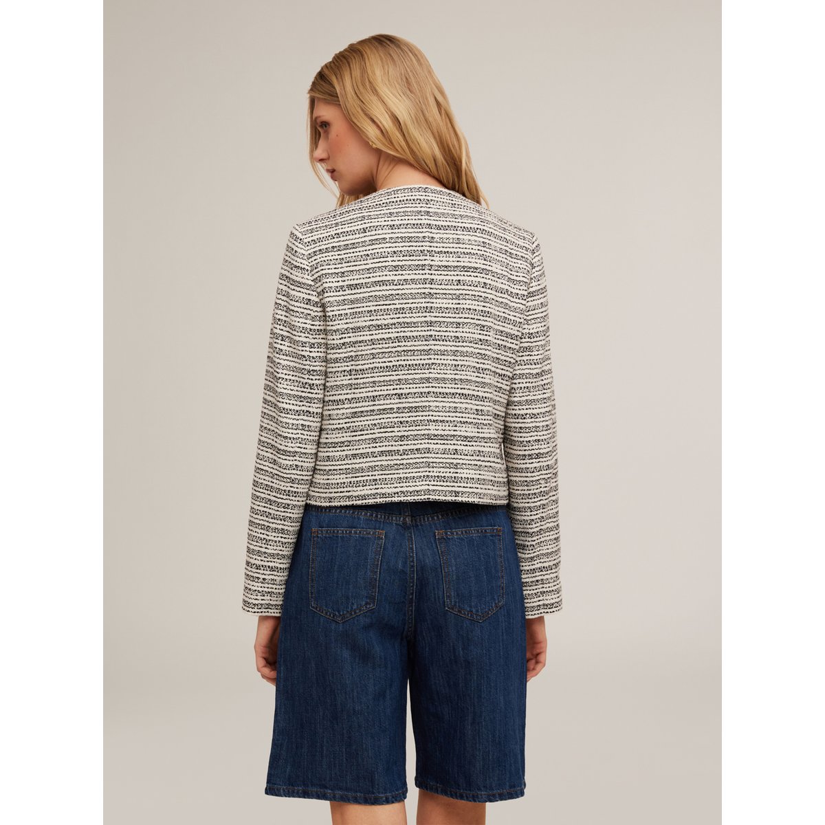 Veste en tweed avec poches noir, MOTIVI