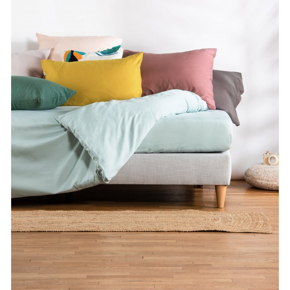 Taie d'oreiller PUR COTON BIO bleu nuit, KADOLIS