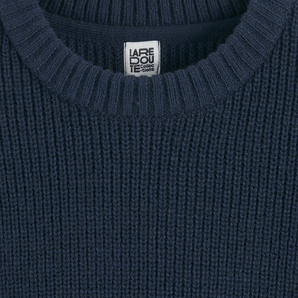Chunky Knit Jumper with Crew Neck navy blue, LA REDOUTE COLLECTIONS