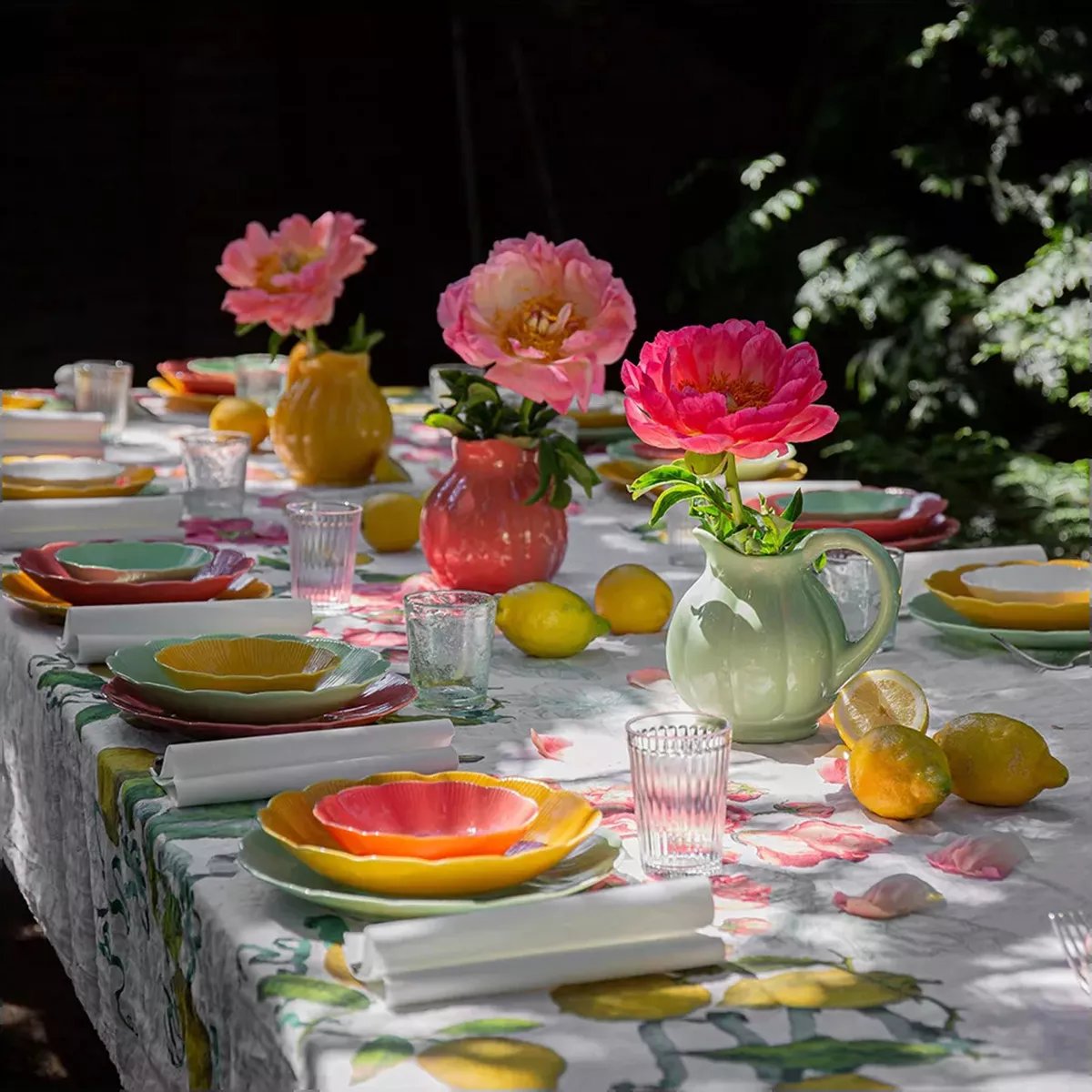Nappe lin & coton lavé CITRONS DE MENTON romance, GARNIER THIEBAUT
