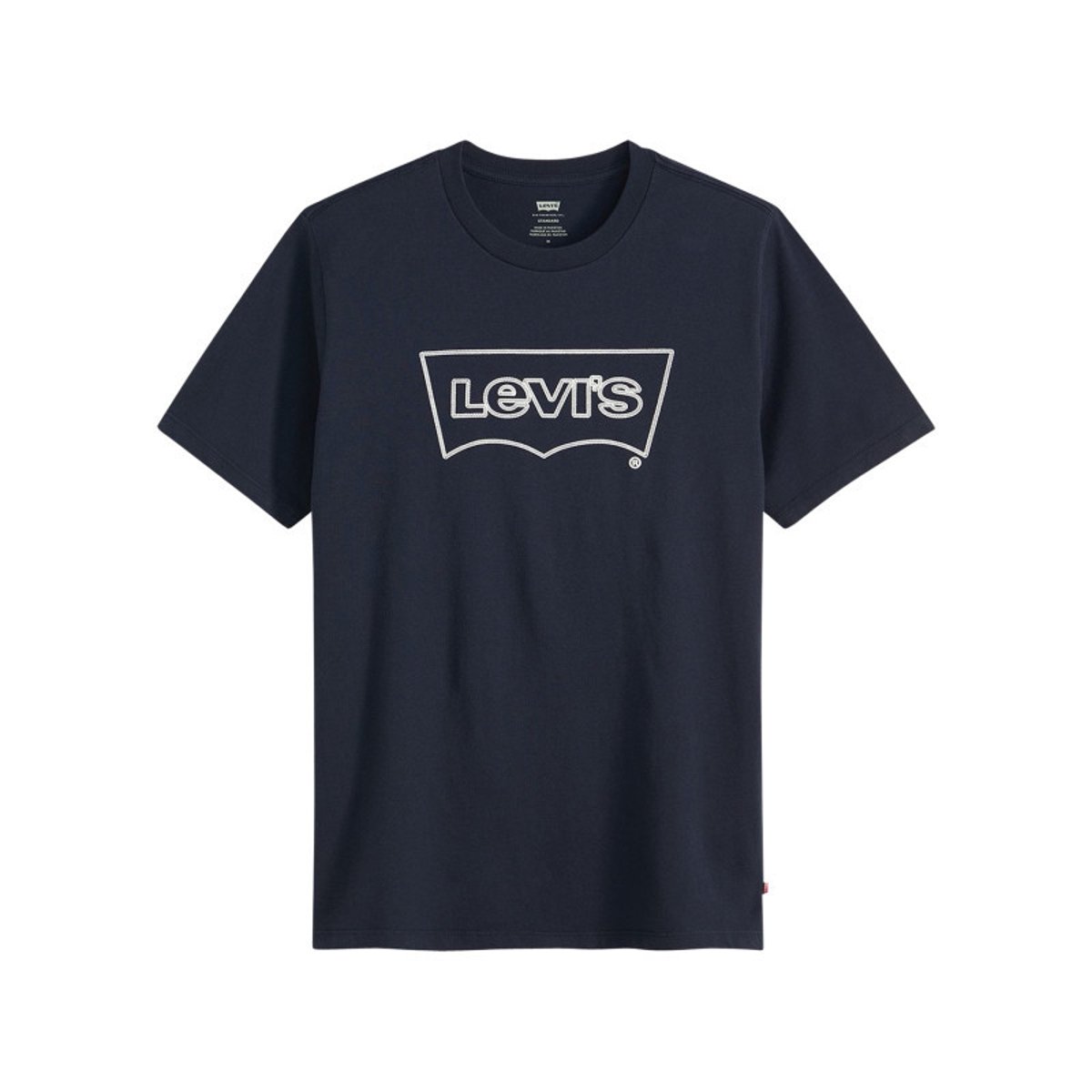 T-shirt en coton bleu marine avec col rond et logo de la marque marine, LEVI'S