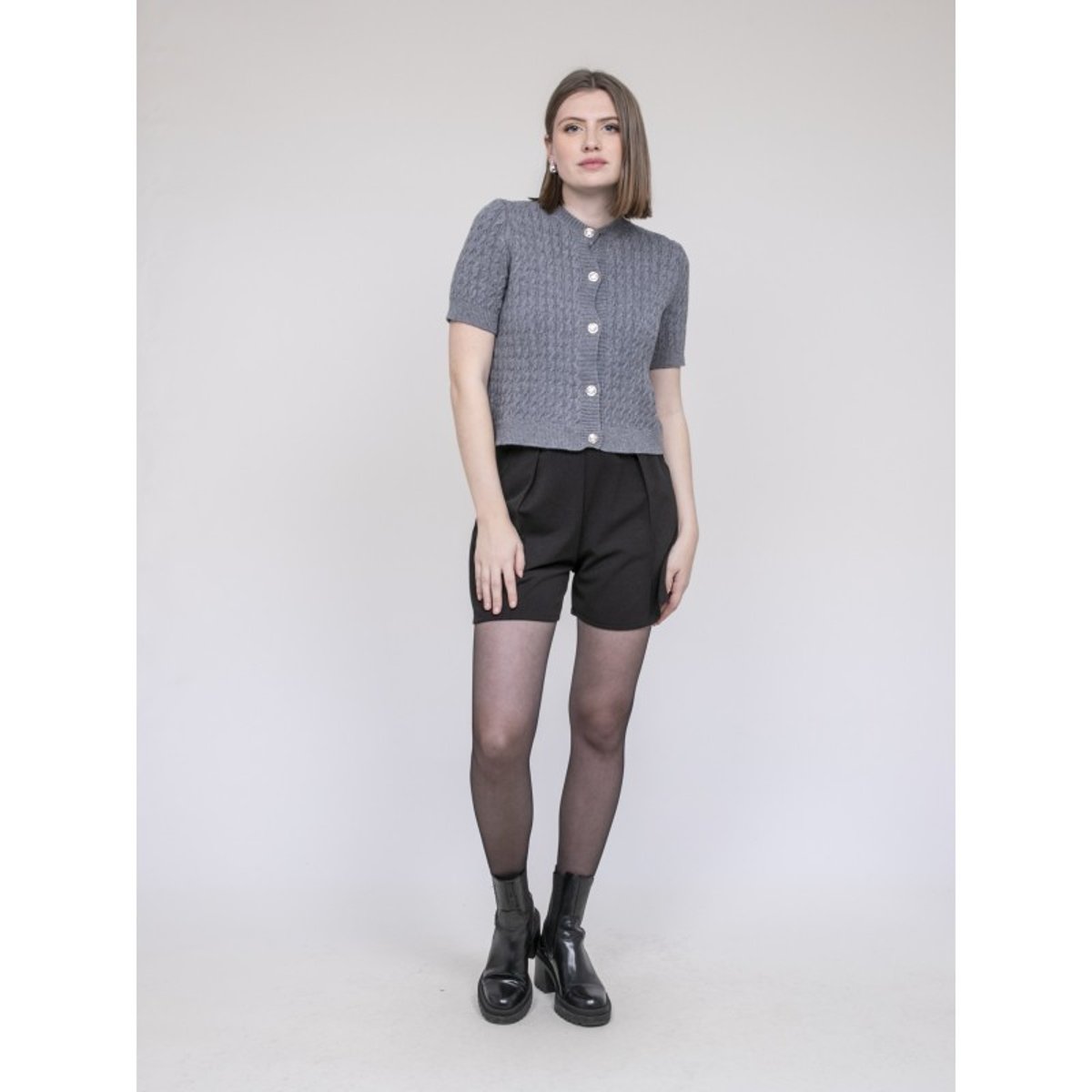 Gilet Manches Courtes Kelvina gris, DONA LISA