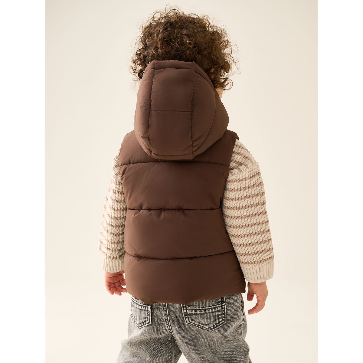 Veste sans manches à capuche marron, NEXT