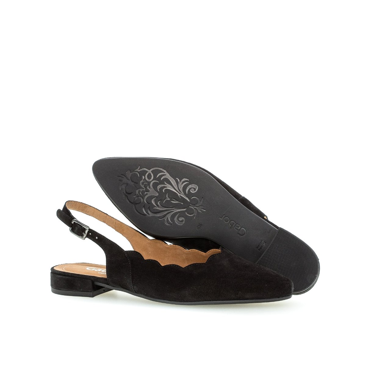 Escarpins en cuir noir, GABOR