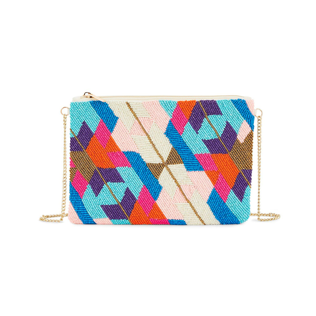 Sac pochette broderies de perles LORELAI multicolore, WILD