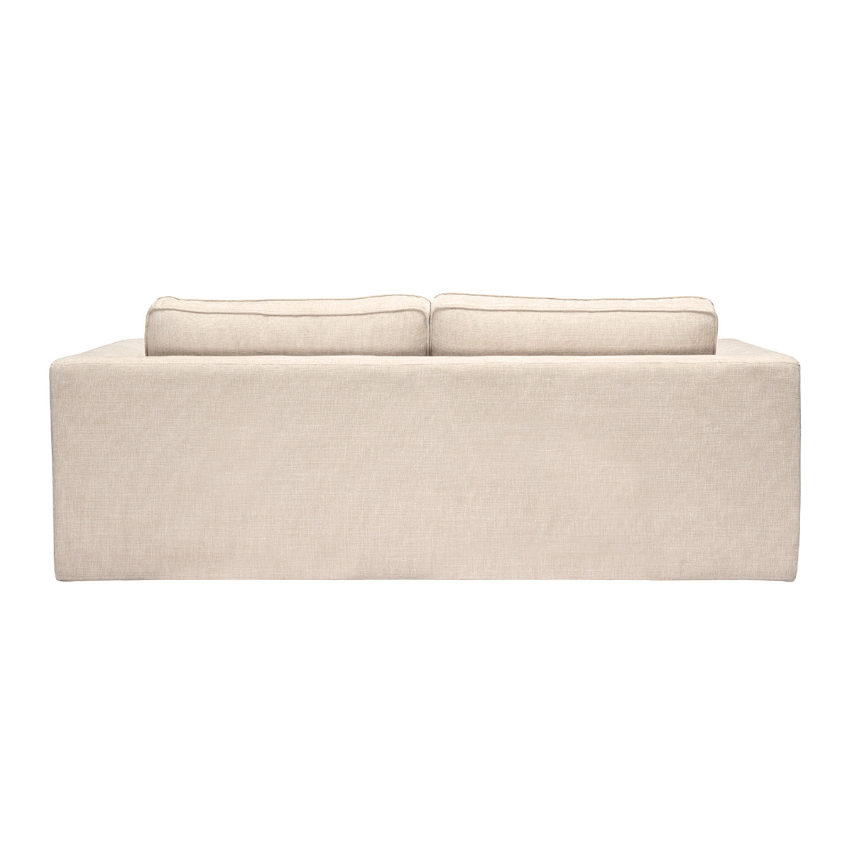 Canapé design en tissu effet velours texturé beige 3 places GRAMMY beige, MILIBOO