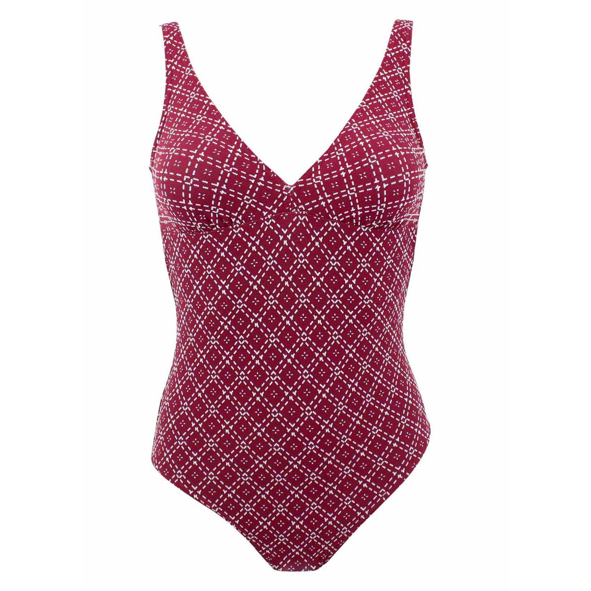 Maillot de bain 1 pièce texturé COMO cerise, JANINE ROBIN