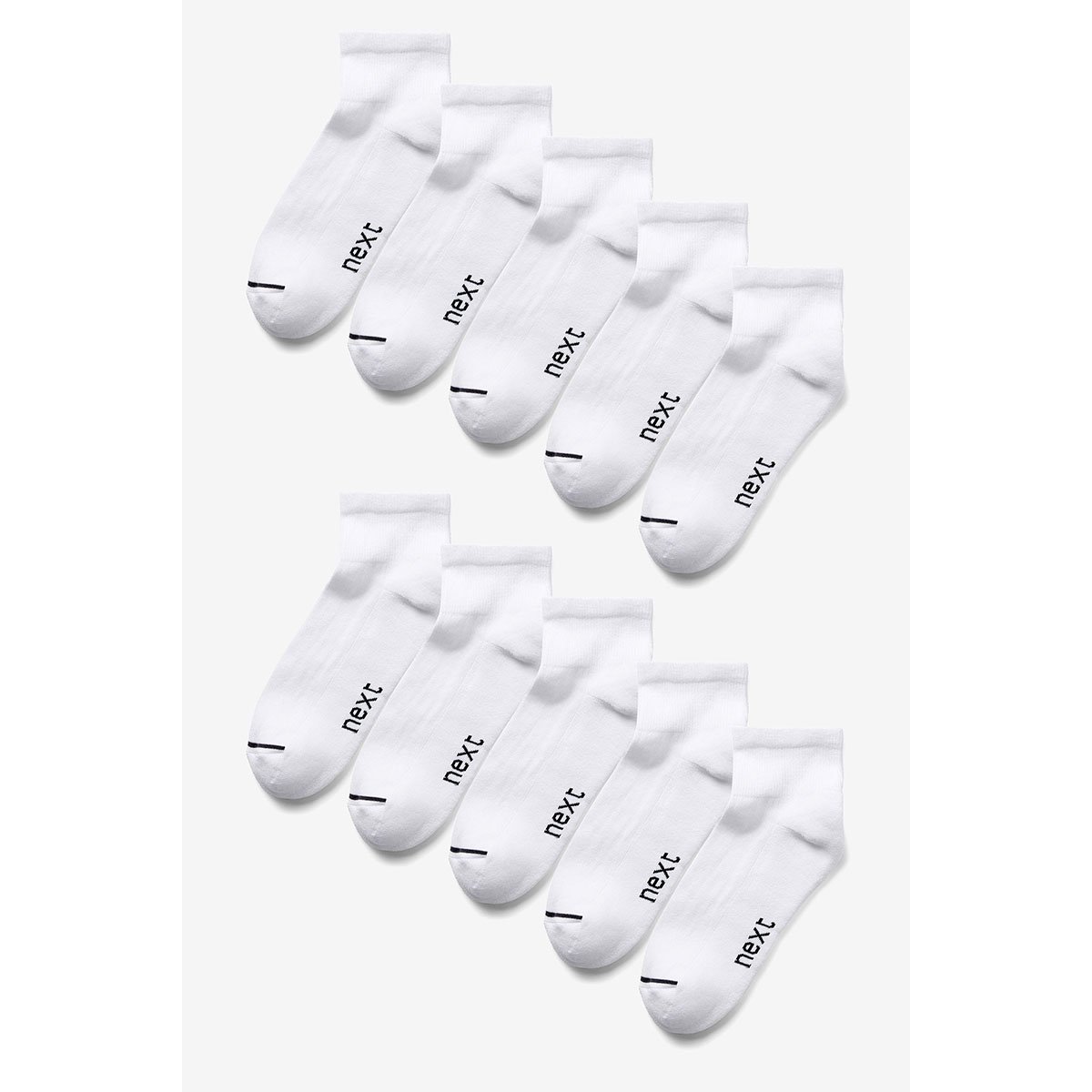 Chaussettes de sport mi-hautes, lot de 10 blanc, NEXT