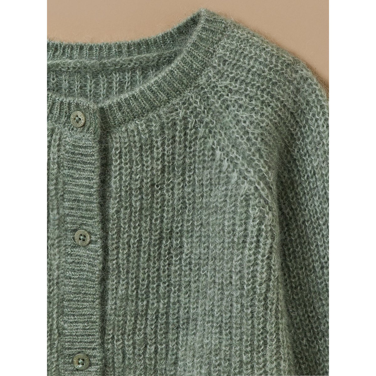 Cardigan laine et mohair vert pastel, CYRILLUS