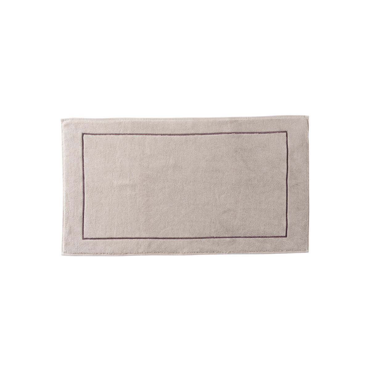 Tapis de bain coton et viscose de bambou AURA taupe, CARRE BLANC