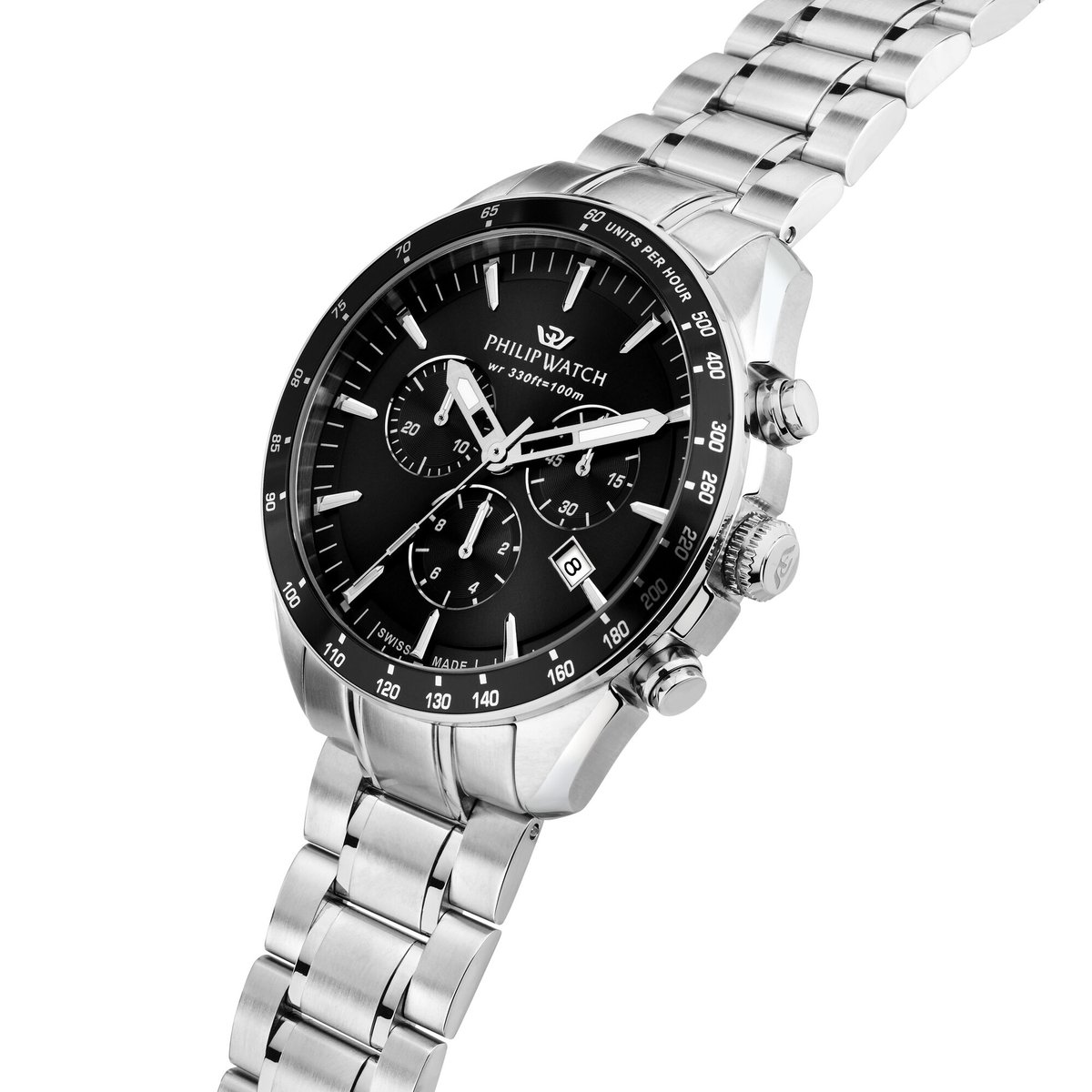 Montre analogique en acier BLAZE noir, PHILIP WATCH