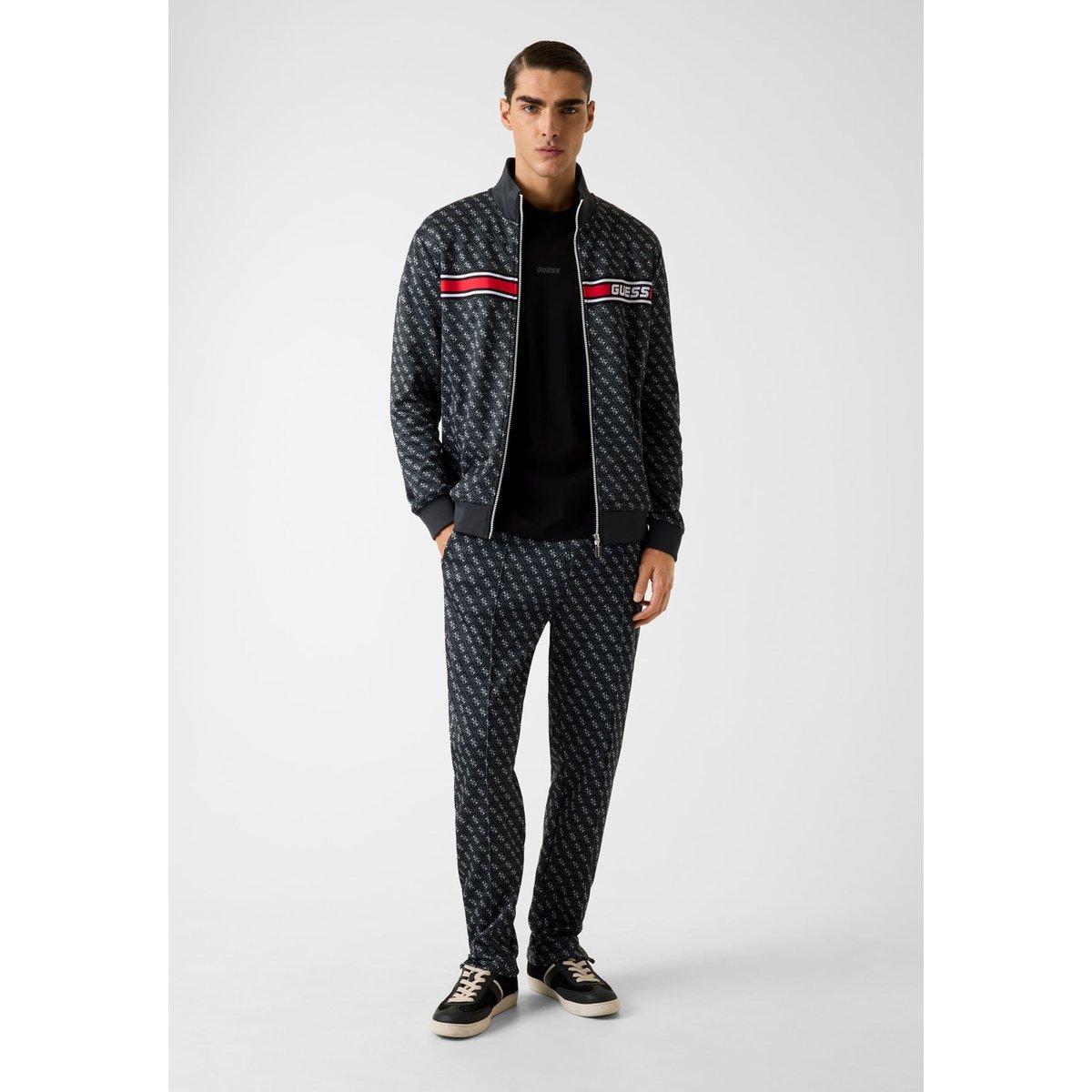 Pantalon À Jambe Droite noir multi, GUESS