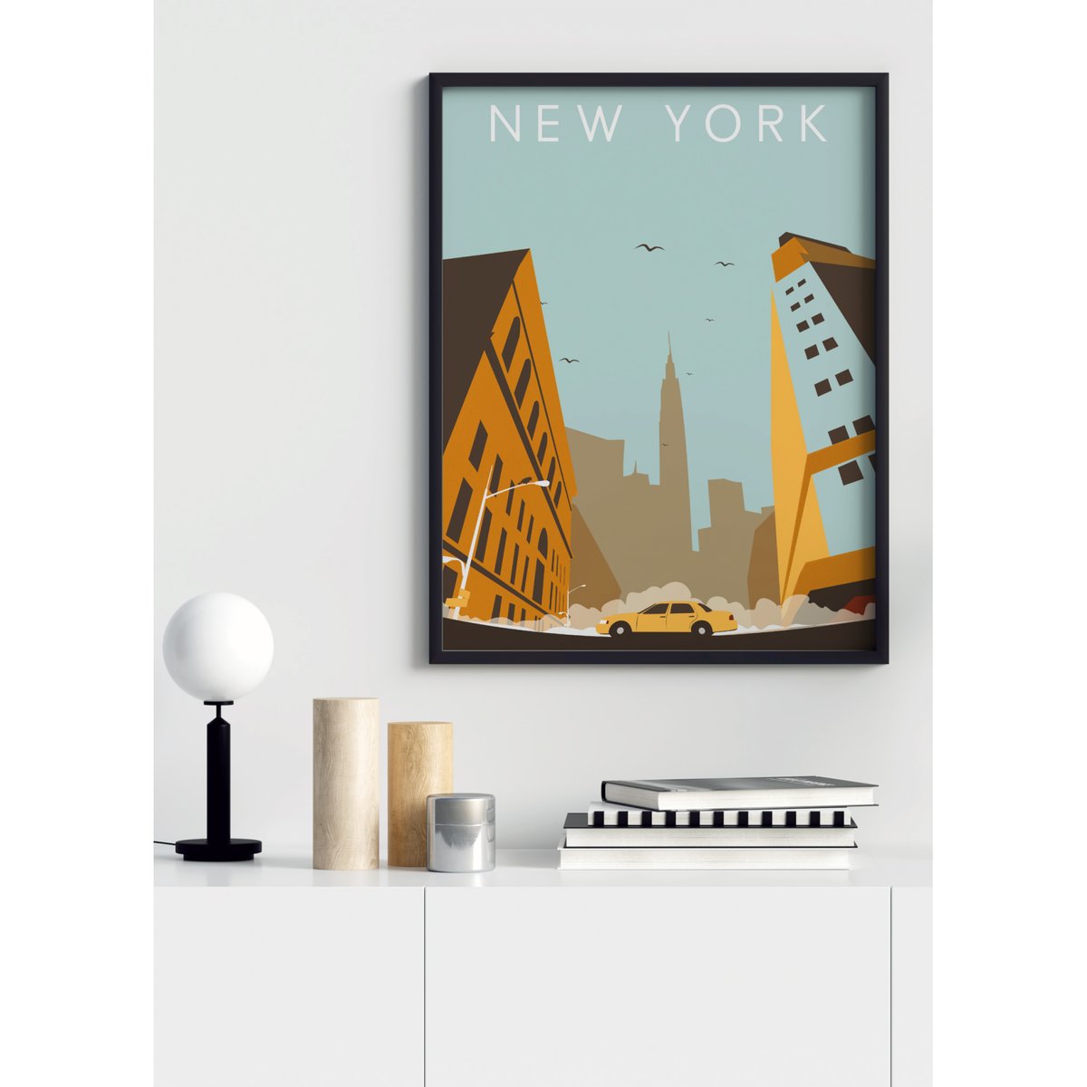 Affiche New York 2 blanc, L'AFFICHERIE