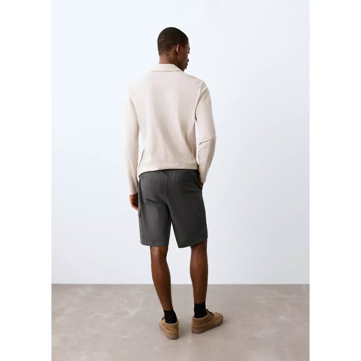 Bermuda coton cargo gris anthracite, MANGO TEEN