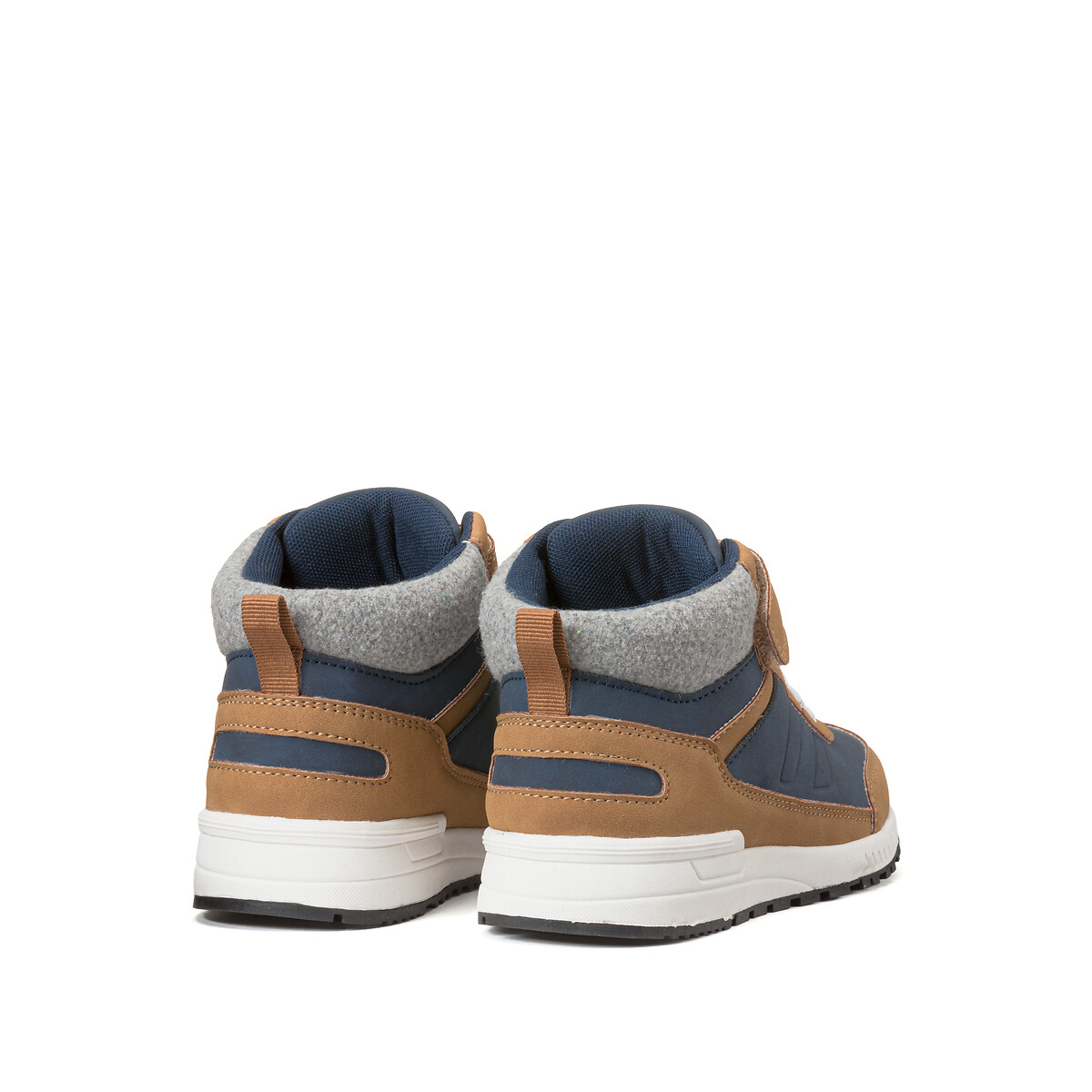 Kids High Top Trainers with Elasticated Laces camel, LA REDOUTE COLLECTIONS