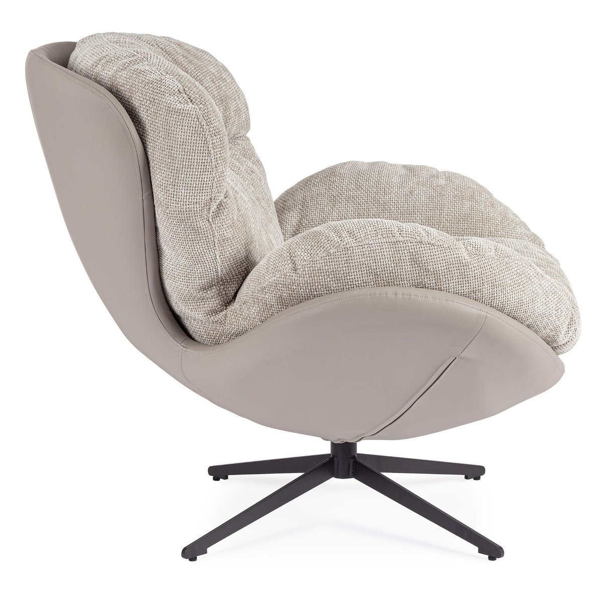 Fauteuil relax pivotant tissu/simili gris/taupe - NINO gris, HELLIN, DEPUIS 1862
