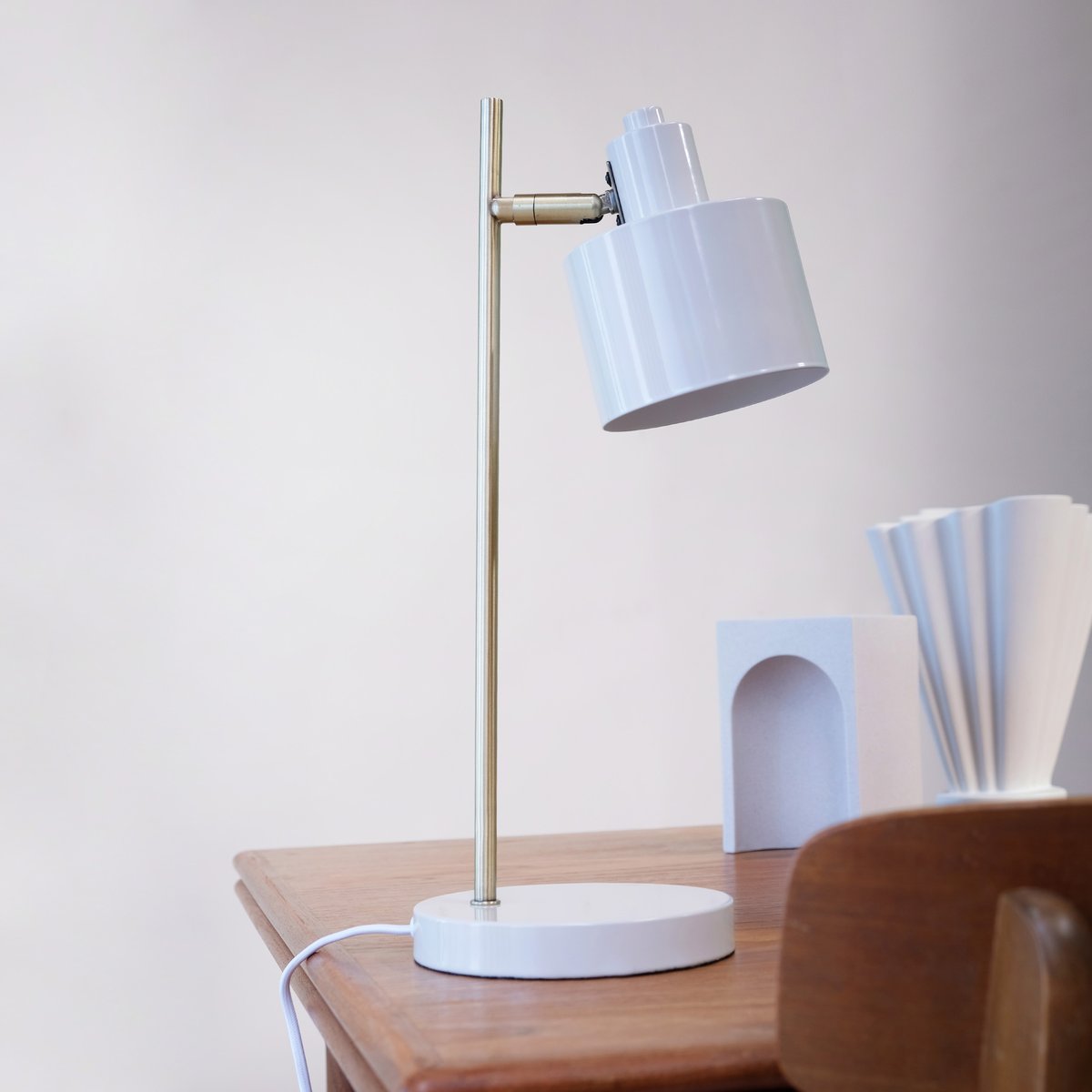 Lampe de table flexible orientable métal curry et turquoise OCEAN gris, DYBERG LARSEN