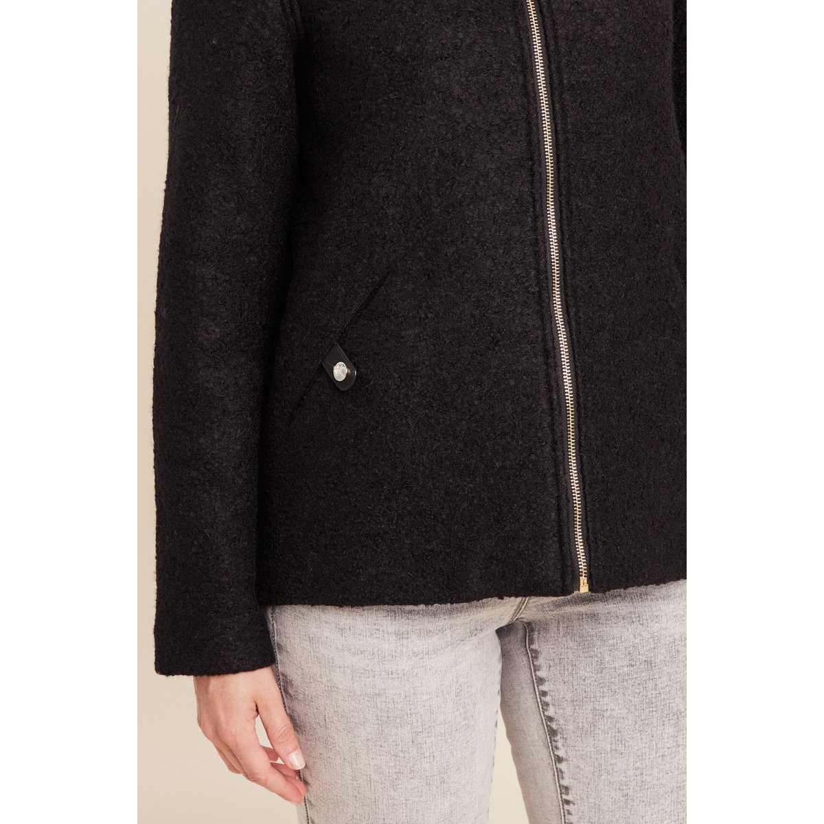 Manteau doublé avec capuche noir, BREAL