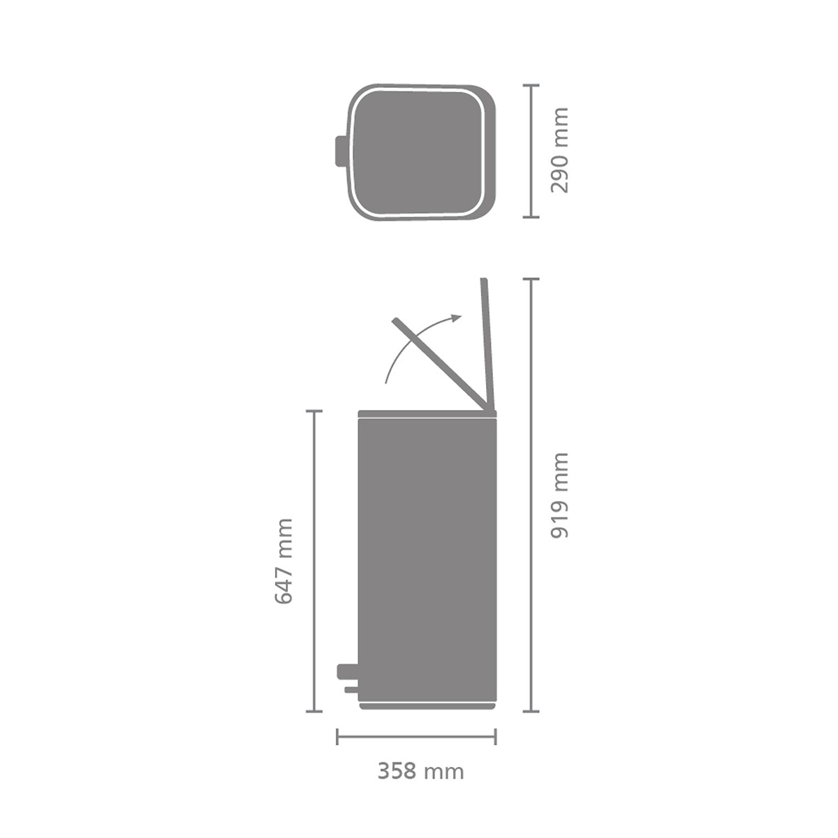 Bo Pedal Bin, Soft Close, 30L white, BRABANTIA