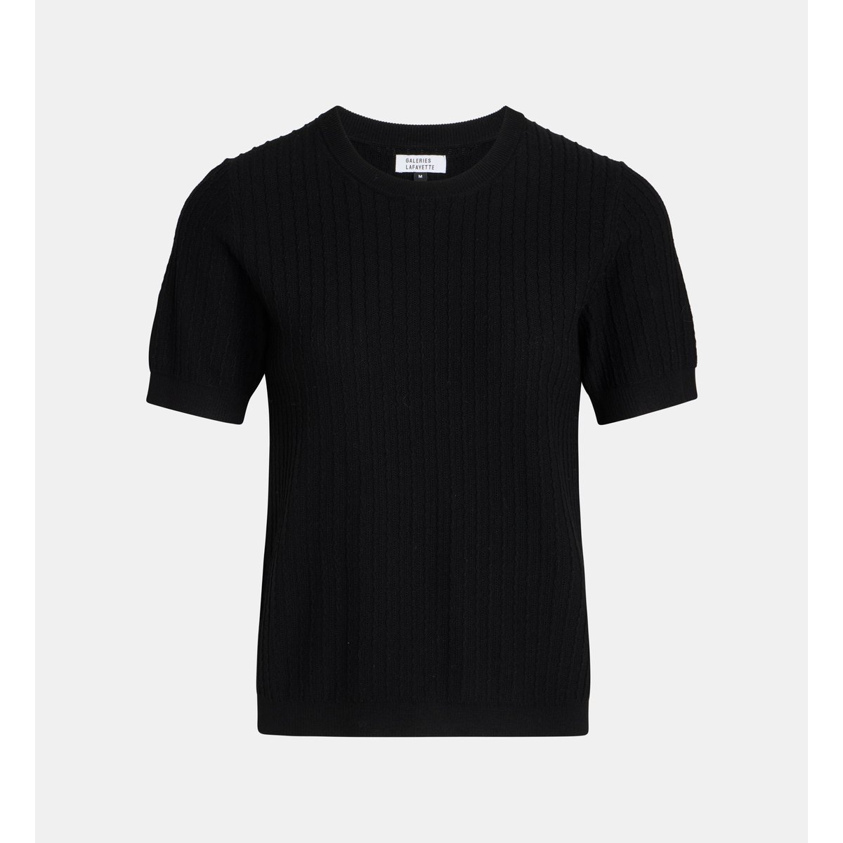 Pull droit ambre new maille fantaisie manches courtes noir, GALERIES LAFAYETTE