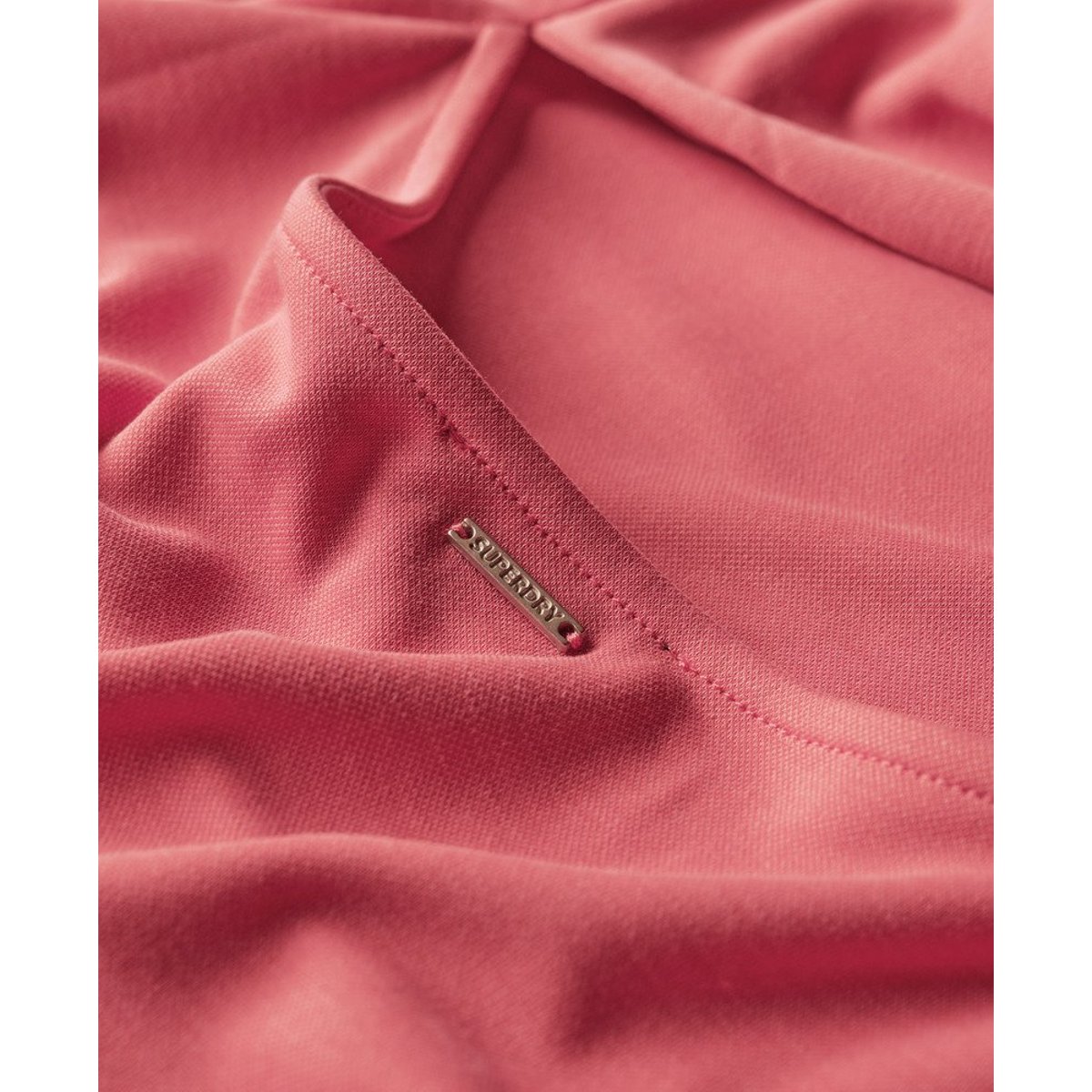 Robe mi-longue en jersey à dos torsadé rose désert, SUPERDRY