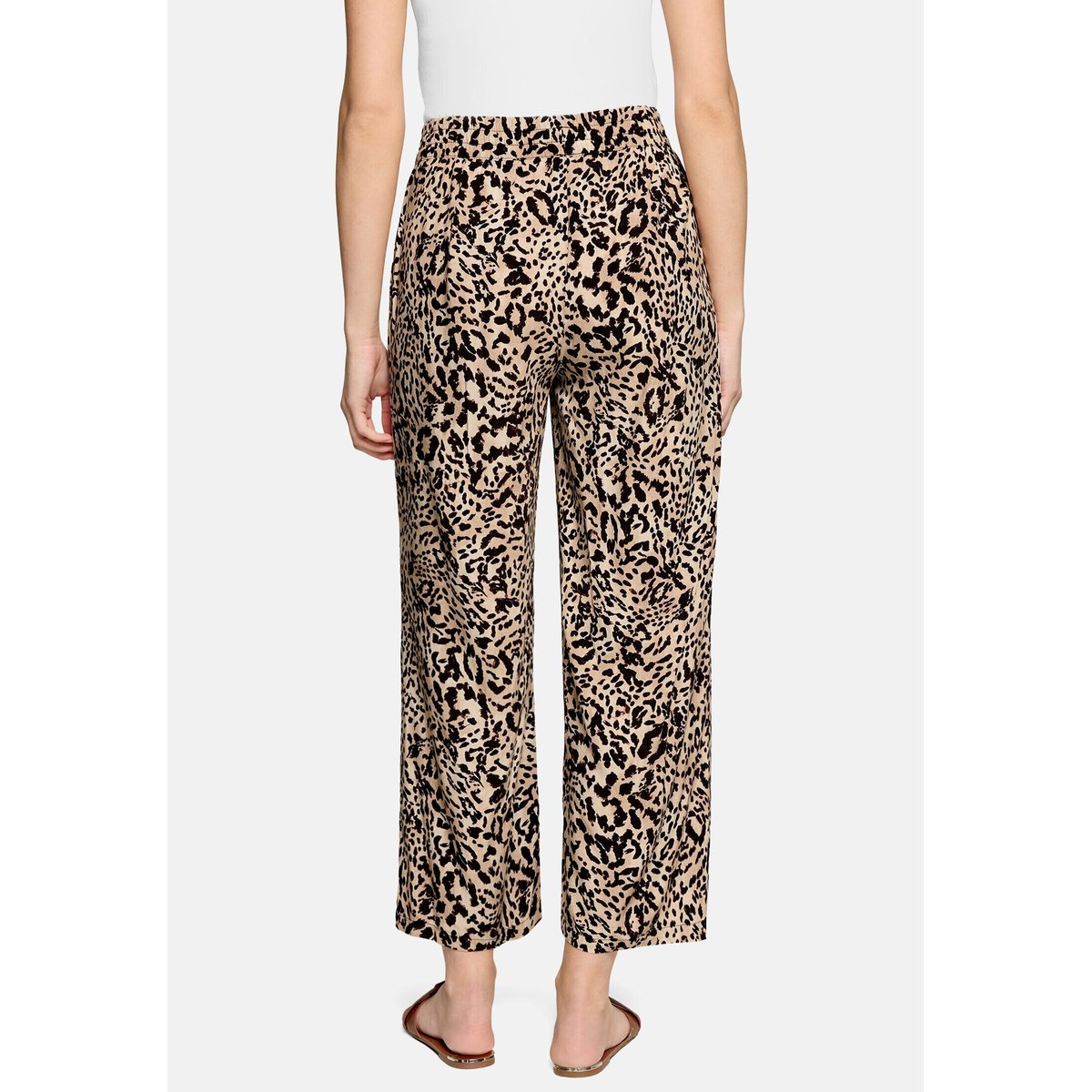 Pantalon en toile mit leoprint beige/brown, ZERO