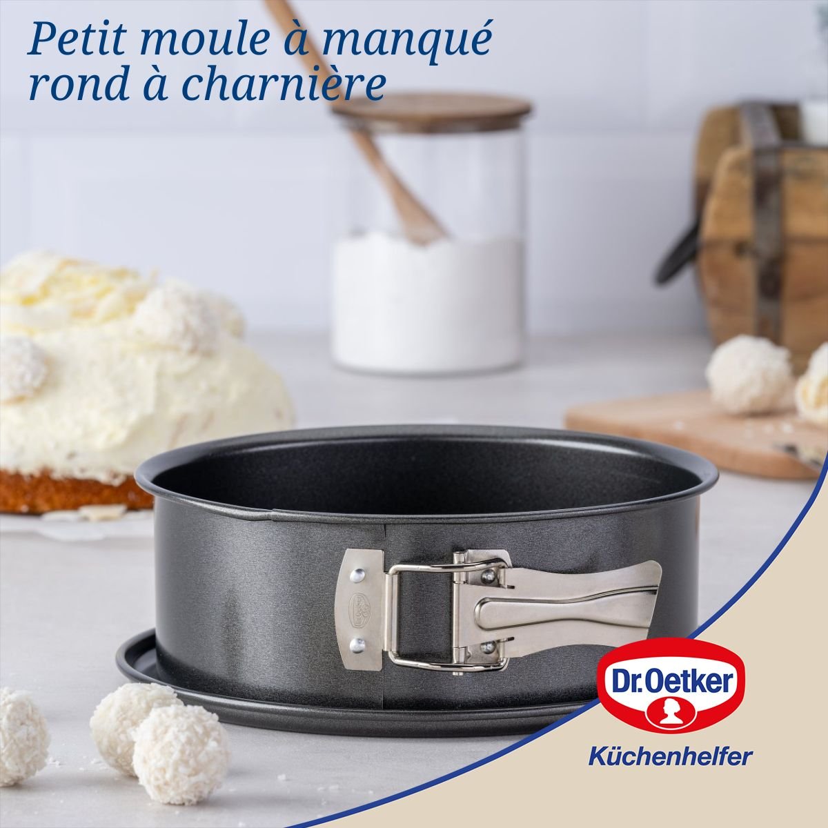 Lot de 2 moules à gâteaux 18/18 cm en acier TRADITION noir, DR OETKER