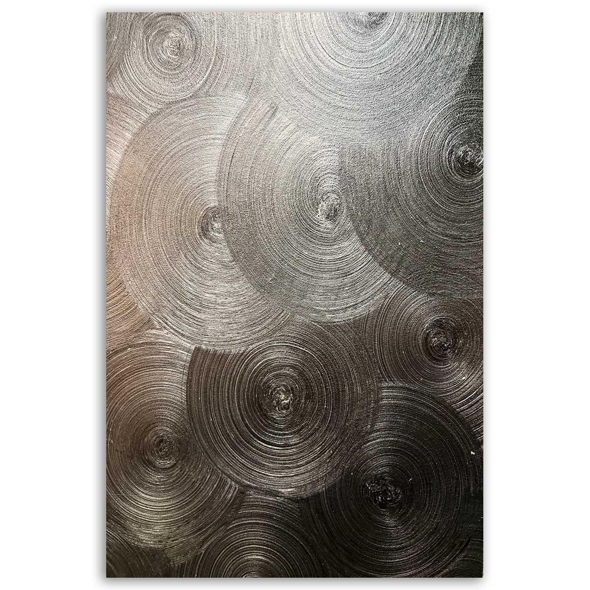 Tableau abstraction cercles métalliques toile imprimée, HEXOA
