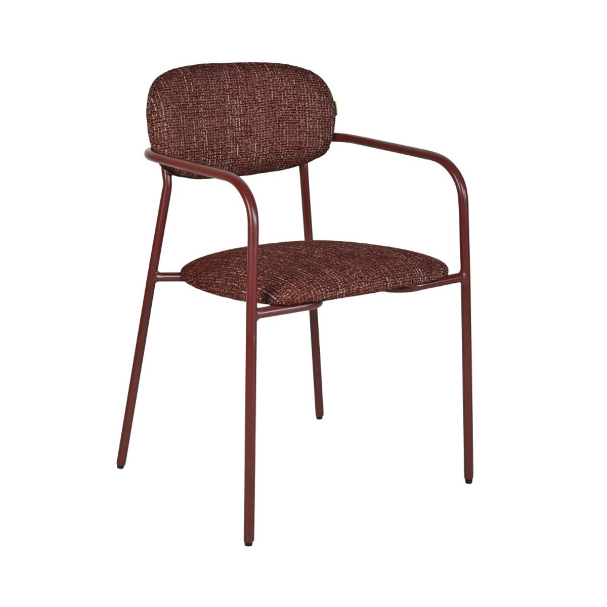Lot de 2 fauteuils de table en tissu pieds métal- ANATOLE bordeaux, DRAWER