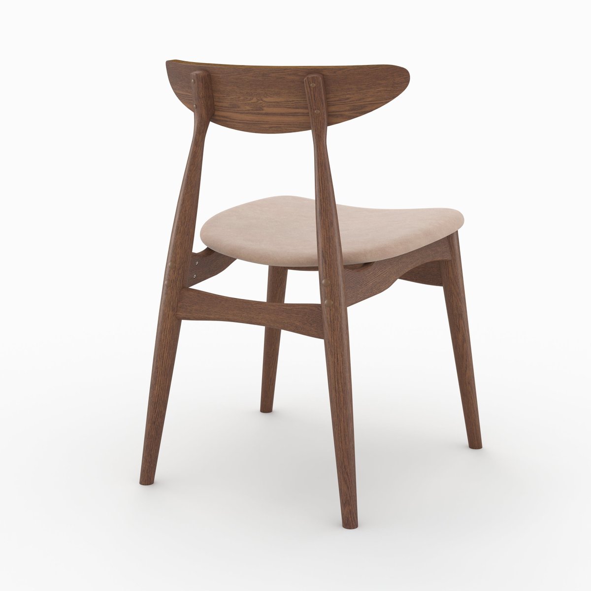 Lot de 2 chaises en tissu d'hévéa - JOSETTE beige, MAISON PAVANE