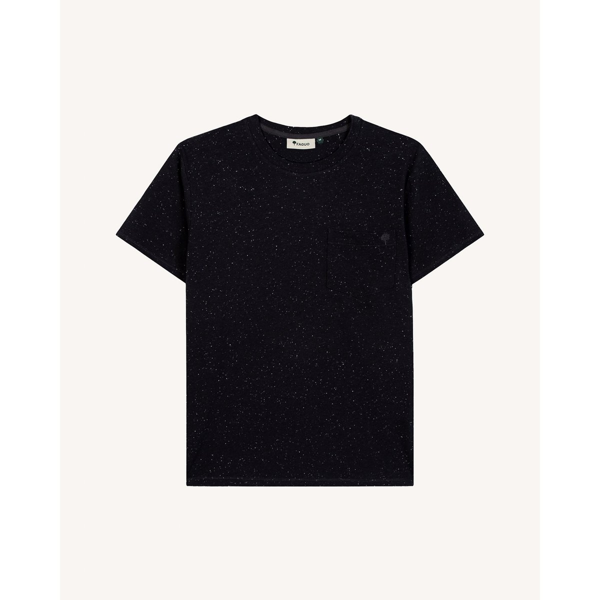 T-shirt en maille bleu marine et écru, FAGUO