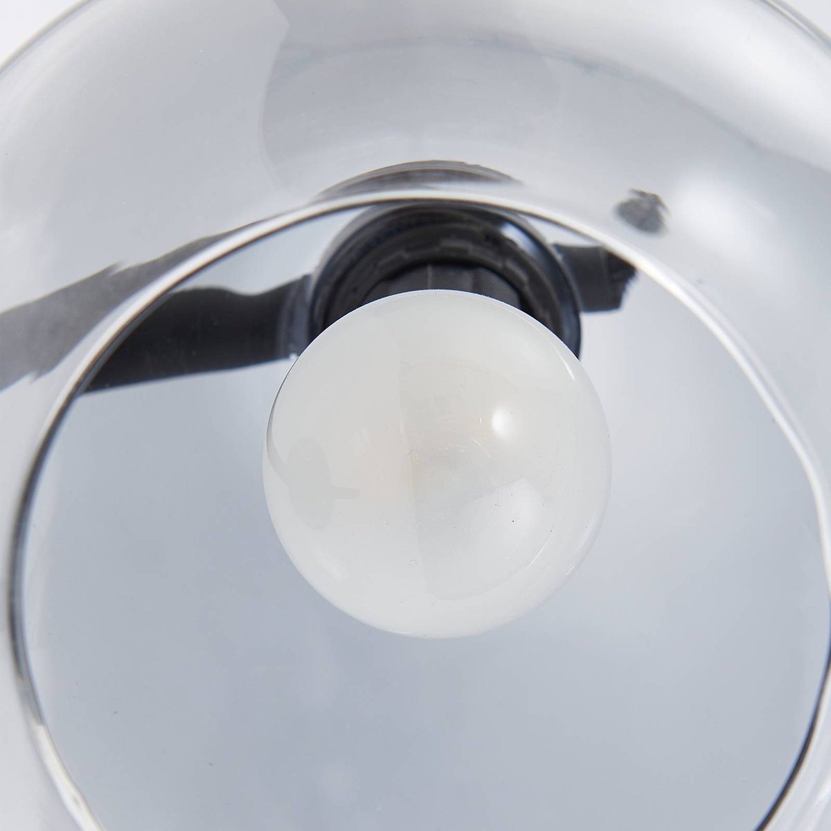 Applique en verre moderne, Pendura gris fumée, noir mat, LINDBY