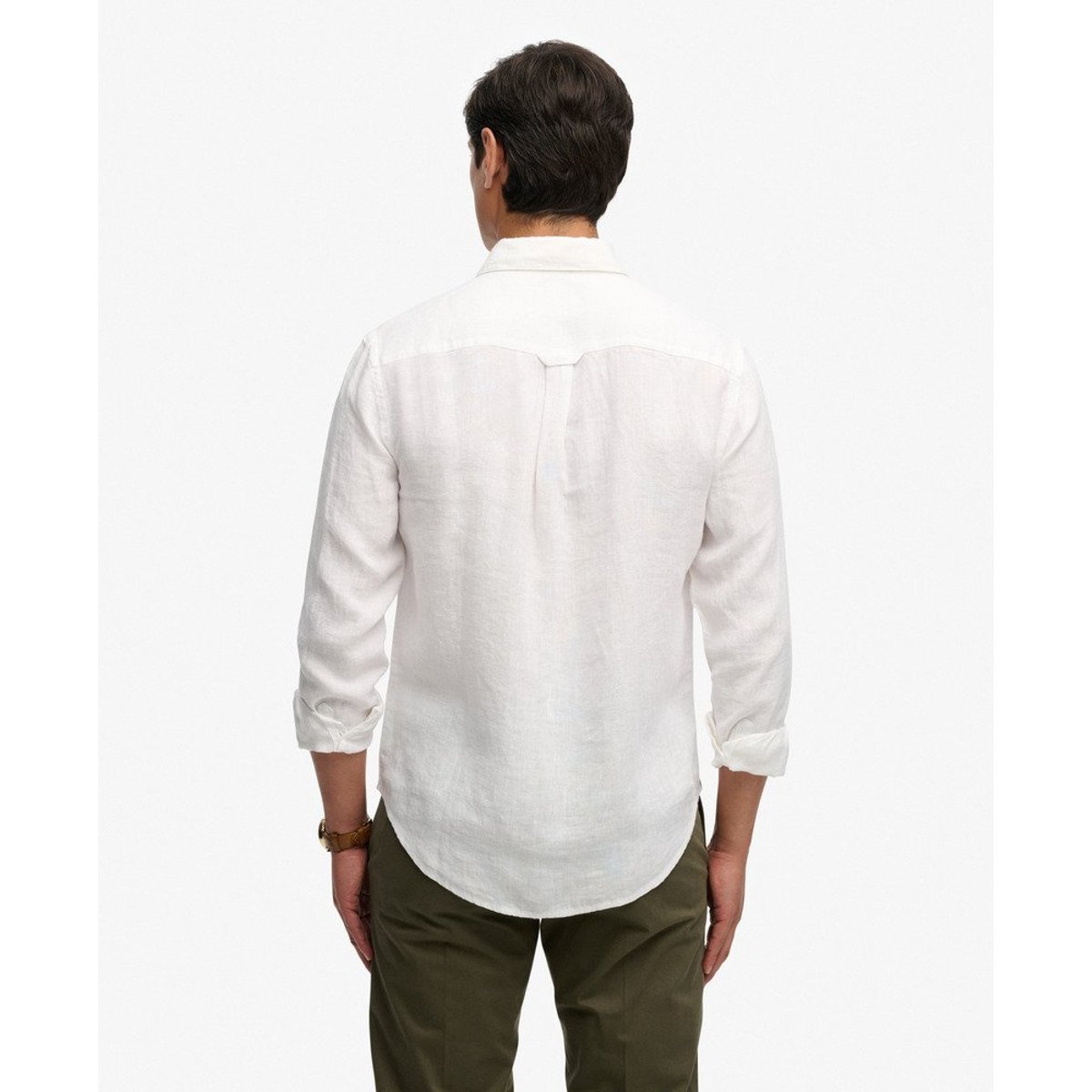 Chemise en lin Riviera à manches longues optic, SUPERDRY