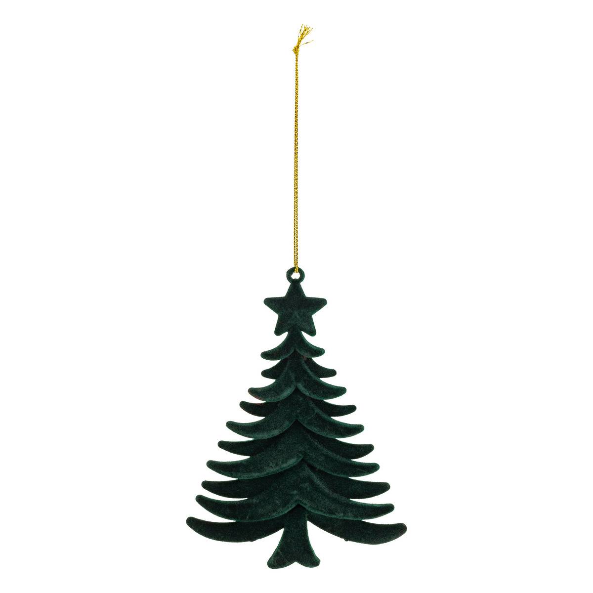 SDN PLF SAPIN VELOUR VERT 14CM vert foncé, ATMOSPHERA