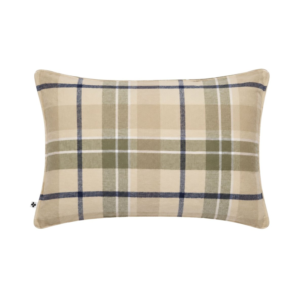 Taie d'oreiller flanelle tartan - ARCHIE beige, TERRE DE NUIT