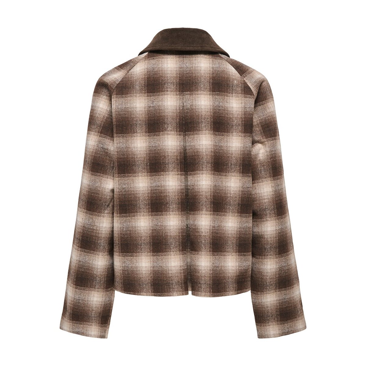 Cappotto corto a quadri marrone quadri, ONLY