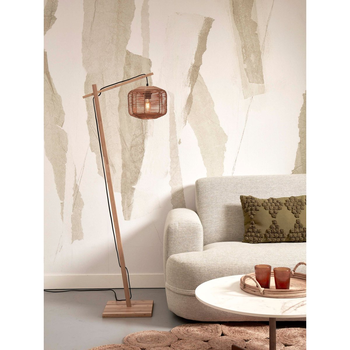 Lampadaire Bambou TANAMI brun, GOOD & MOJO
