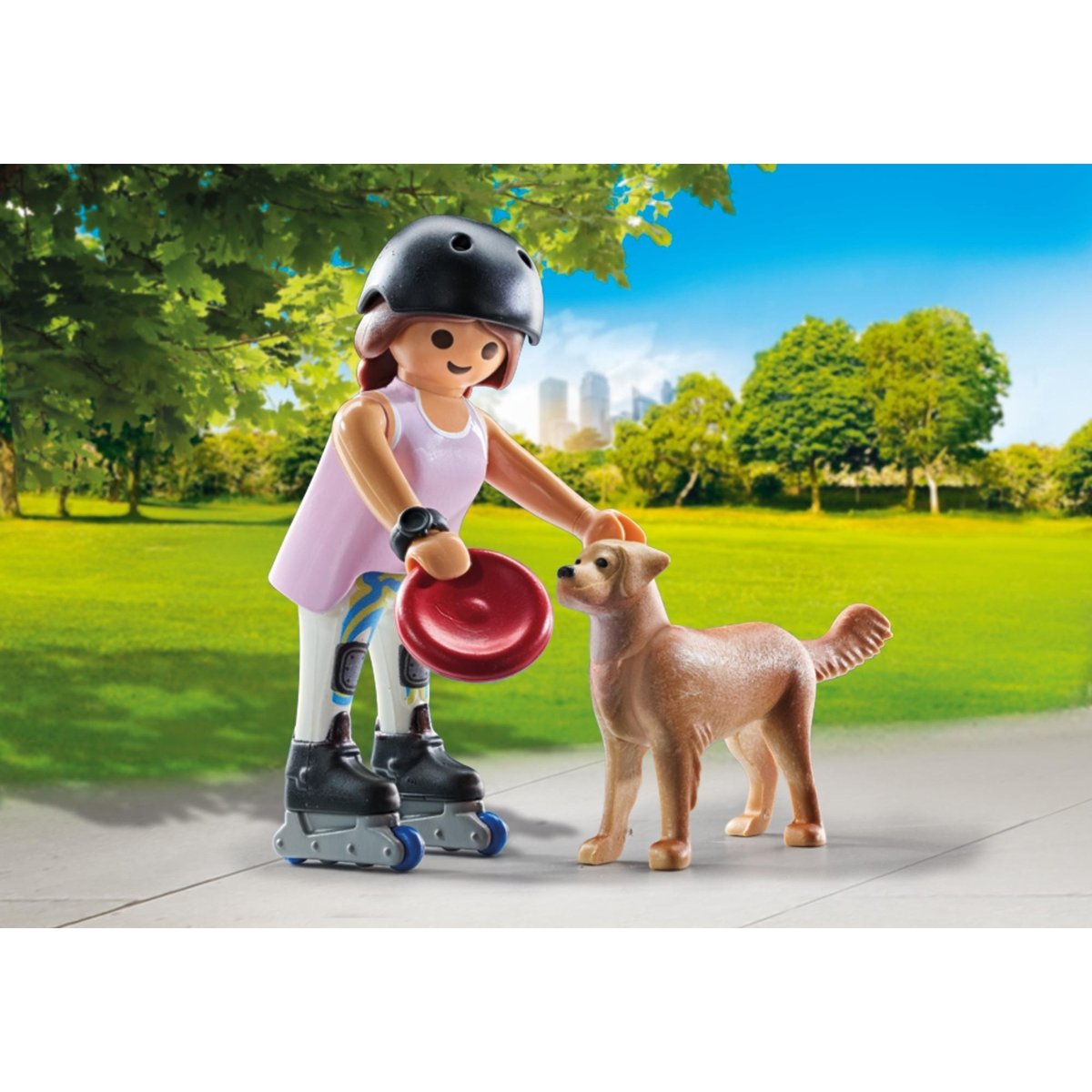 Jeune fille rolleuse avec Retriever et accessoires multicolore, PLAYMOBIL