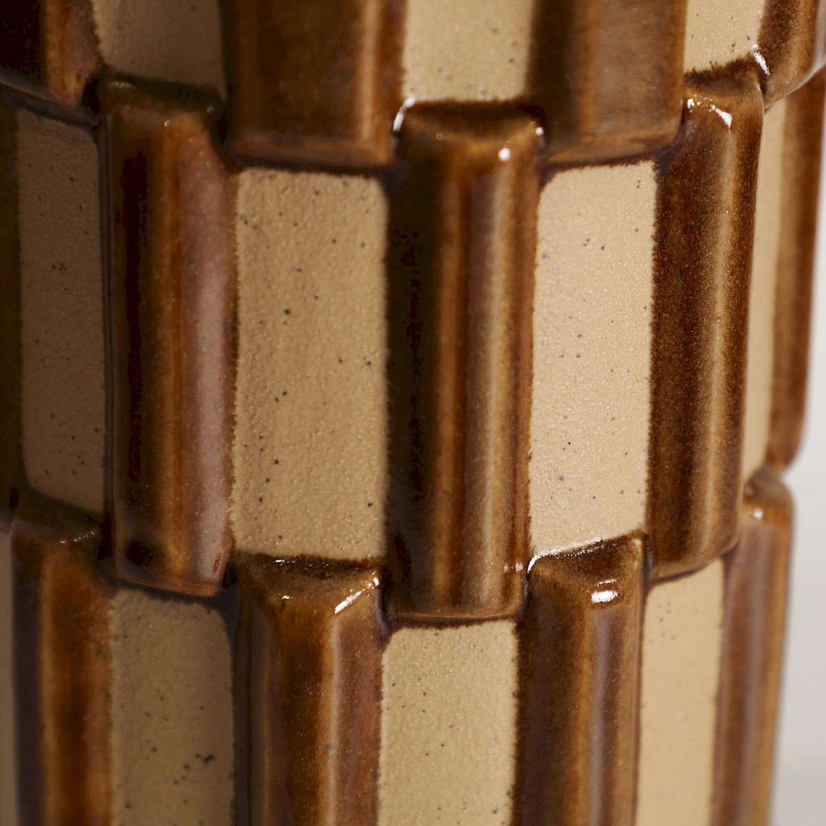 Vase céramique collection ziggy marron et beige, RECOLLECTION