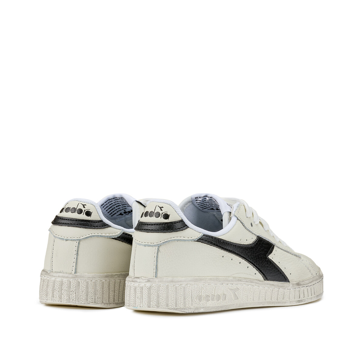 Baskets cuir Game L Low Waxed  blanc/noir, DIADORA