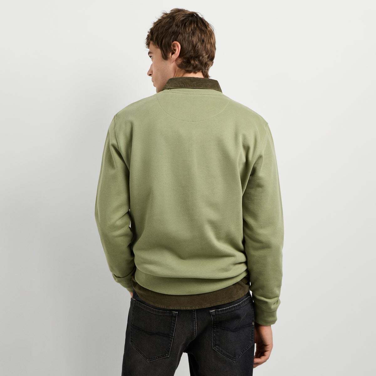 Sweat-Shirt Coupe Regular À Col Rond vert armée lavé, PEPE JEANS